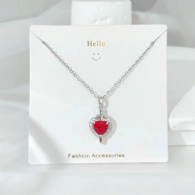 New Style Creative Arrow Through Heart Couple Pendant Heart-Shaped Collar Chain Valentine's Day Necklace Jewelry Gift - Revelloventures