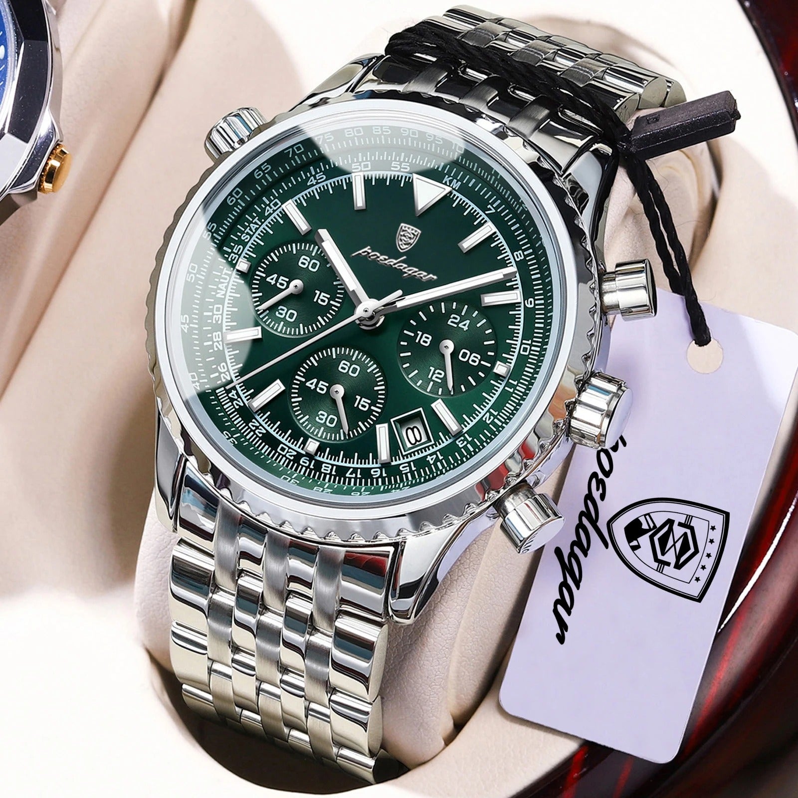 POEDAGAR Top Fashion Men Wristwatch Stainless Steel Luminous Quartz Man Clock Date Chronograph Military Men's Watches