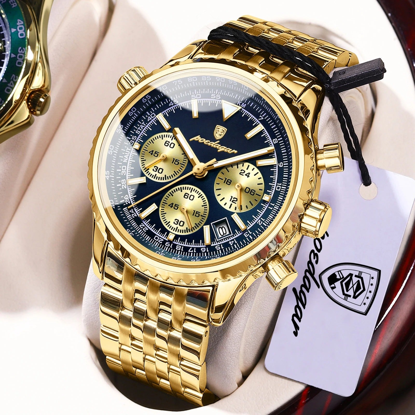 POEDAGAR Top Fashion Men Wristwatch Stainless Steel Luminous Quartz Man Clock Date Chronograph Military Men's Watches