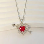 New Style Creative Arrow Through Heart Couple Pendant Heart-Shaped Collar Chain Valentine's Day Necklace Jewelry Gift - Revelloventures