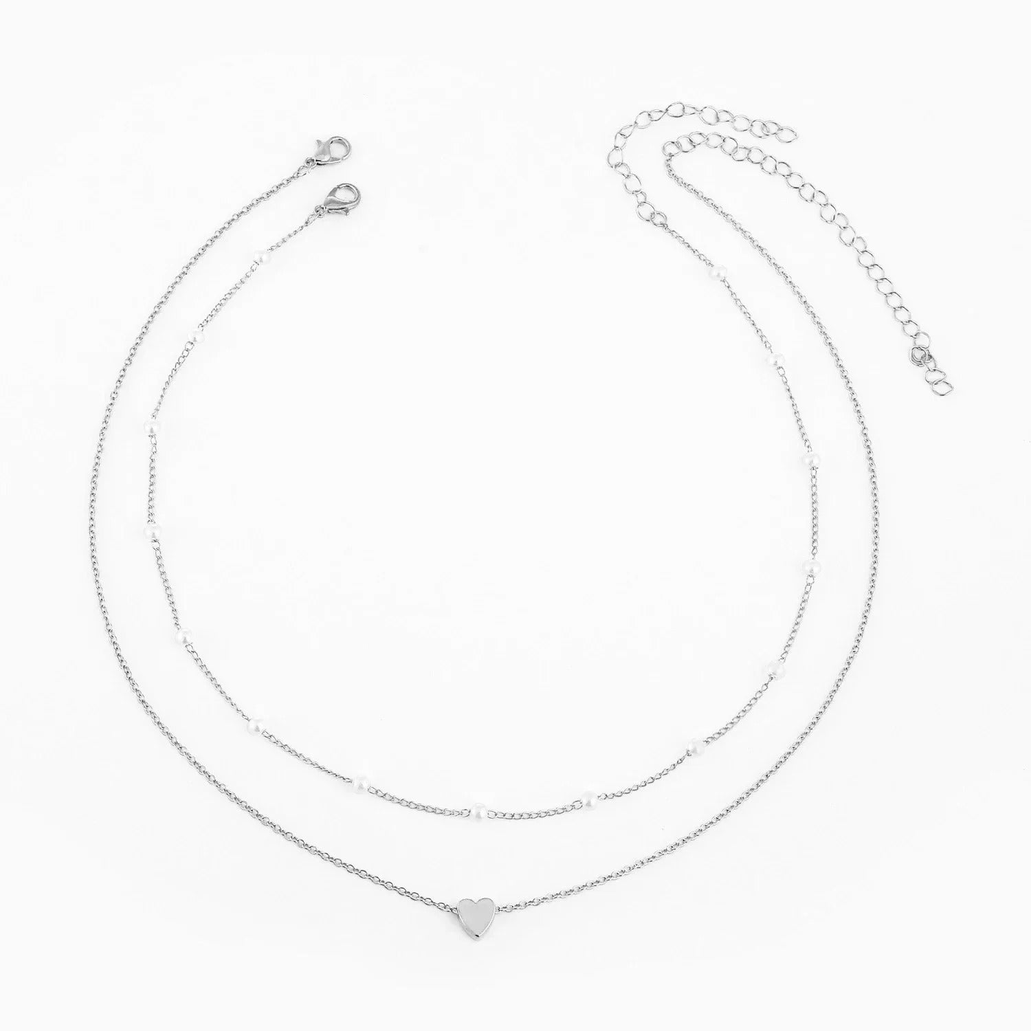 LATS Multilayer Pearl Cross Love Heart Pendant Necklaces for Women - Revelloventures