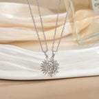 Stainless Steel Magnetic Sun Moon Couple Necklace Fashion Chain for Men and Women