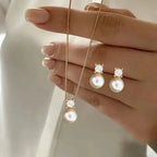 LATS 3 Pcs/Set Round Pearl Pendant Necklace For Women - Revelloventures