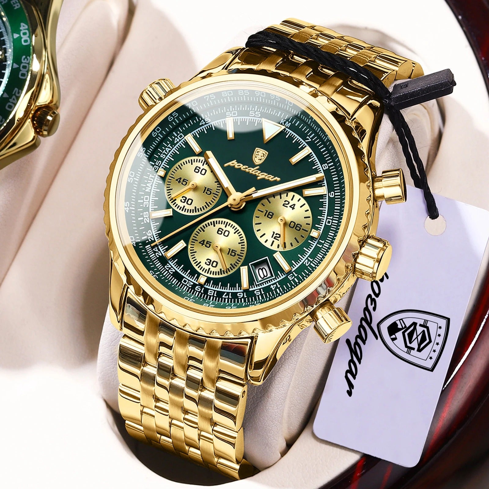 POEDAGAR Top Fashion Men Wristwatch Stainless Steel Luminous Quartz Man Clock Date Chronograph Military Men's Watches