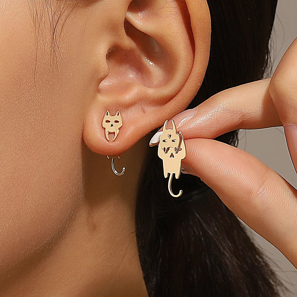 Geometric Square Detachable Triangles Stainless steel Stud Earrings for Women