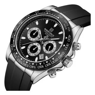 NAVIFORCE Luxury Men's Watch Waterproof Sports Quartz Clock Silicone Strap Chronograph Luminous Wristwatches - Revelloventures
