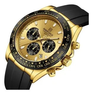NAVIFORCE Luxury Men's Watch Waterproof Sports Quartz Clock Silicone Strap Chronograph Luminous Wristwatches - Revelloventures