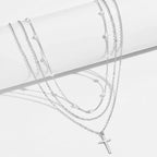 LATS Multilayer Pearl Cross Love Heart Pendant Necklaces for Women - Revelloventures