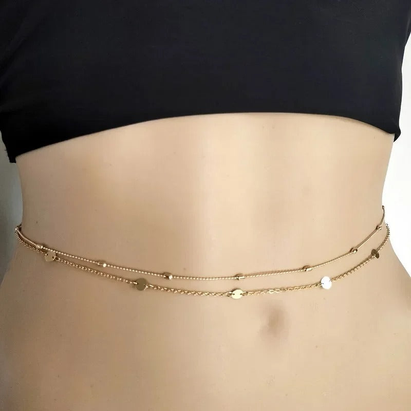 New Fashion Sexy Double Layer Pearl Chain for Women Waist Bead Belly Chain - Revelloventures