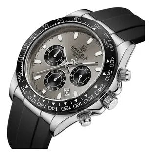 NAVIFORCE Luxury Men's Watch Waterproof Sports Quartz Clock Silicone Strap Chronograph Luminous Wristwatches - Revelloventures