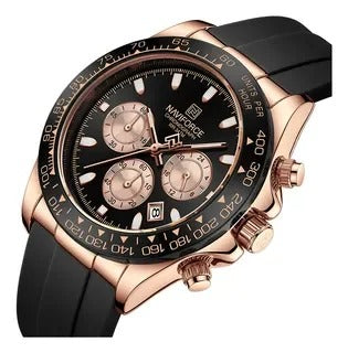 NAVIFORCE Luxury Men's Watch Waterproof Sports Quartz Clock Silicone Strap Chronograph Luminous Wristwatches - Revelloventures