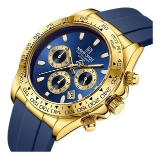 NAVIFORCE Luxury Men's Watch Waterproof Sports Quartz Clock Silicone Strap Chronograph Luminous Wristwatches - Revelloventures