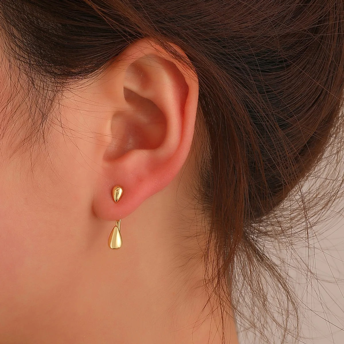 Geometric Square Detachable Triangles Stainless steel Stud Earrings for Women