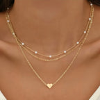 LATS Multilayer Pearl Cross Love Heart Pendant Necklaces for Women - Revelloventures