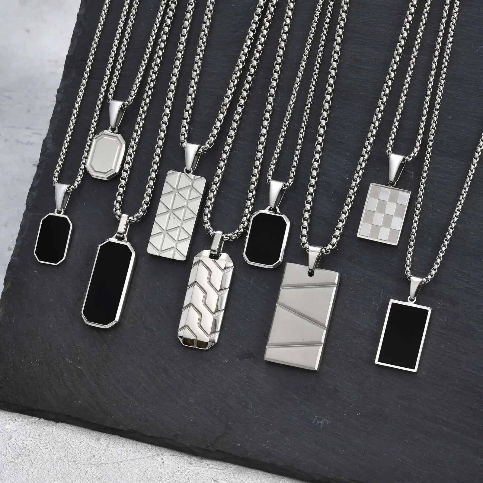Vnox Small Dogtags Pendant Necklaces for Men - Revelloventures