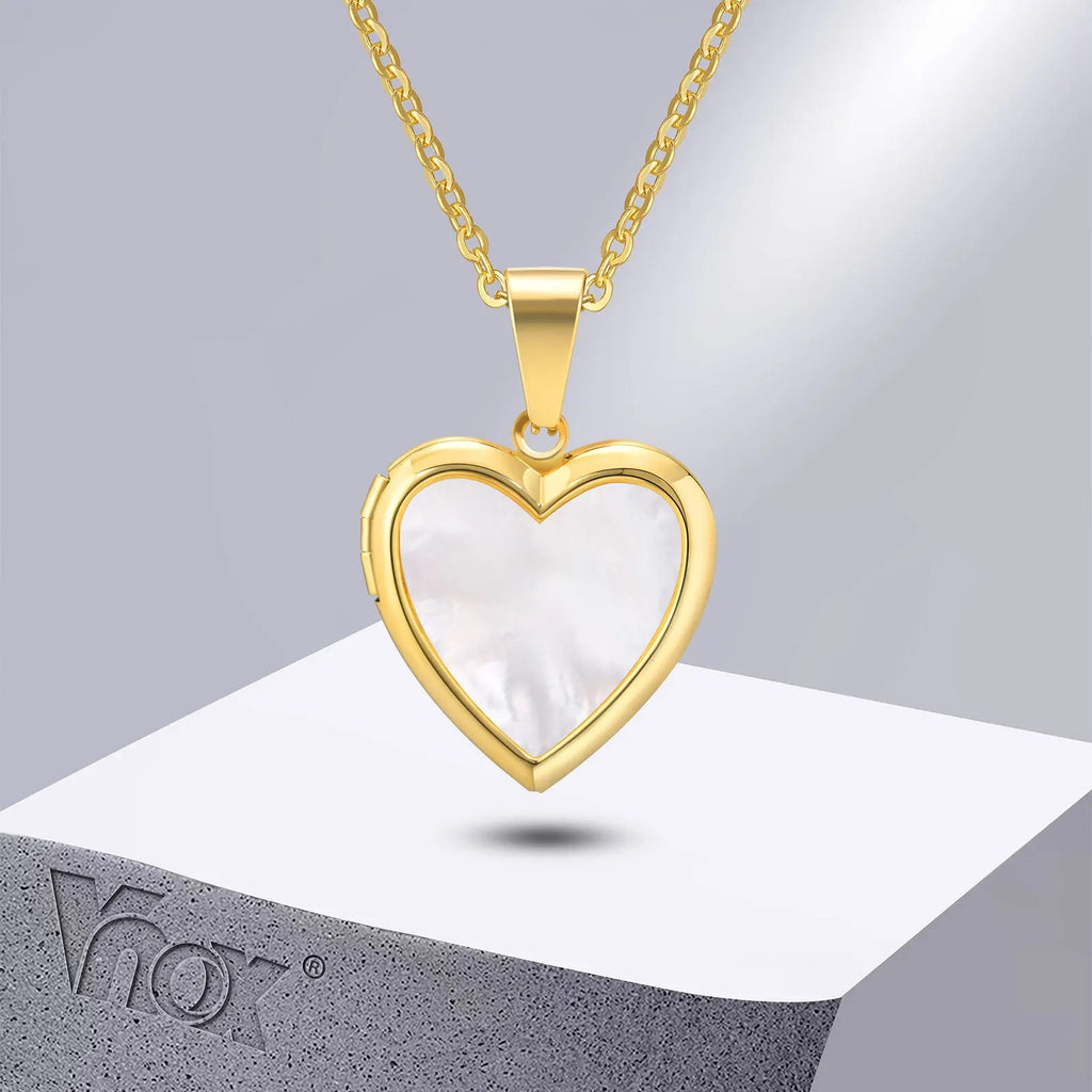 Vnox Women Locket Necklaces, Openable Heart Pendants - Revelloventures