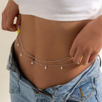 New Fashion Sexy Double Layer Pearl Chain for Women Waist Bead Belly Chain - Revelloventures
