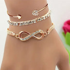 3pcs/Set Vintage Crystal Rhinestone Heart Bracelets for Women - Revelloventures