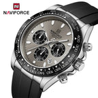 NAVIFORCE Luxury Men's Watch Waterproof Sports Quartz Clock Silicone Strap Chronograph Luminous Wristwatches - Revelloventures