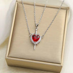 New Style Creative Arrow Through Heart Couple Pendant Heart-Shaped Collar Chain Valentine's Day Necklace Jewelry Gift - Revelloventures