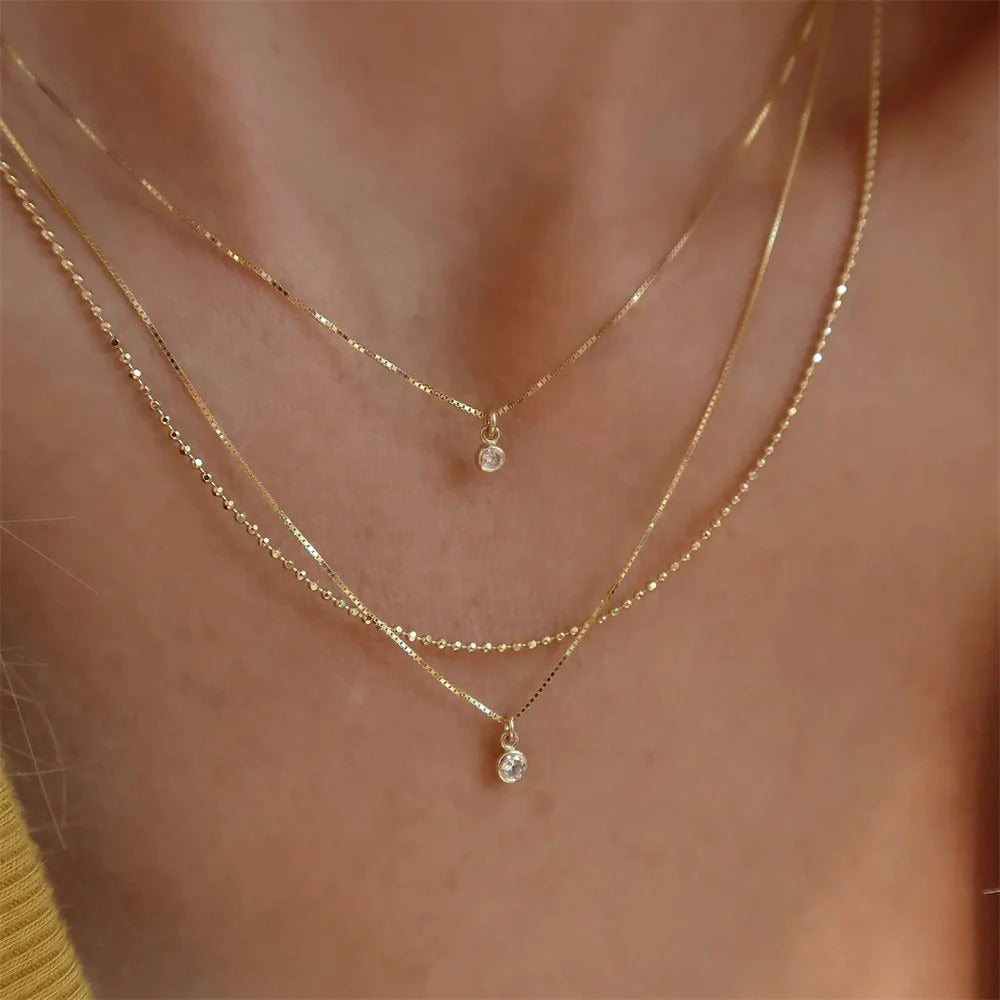 Boho Gold Color Multilevel Geometric Venice Chain Necklace For Women - Revelloventures