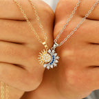 Stainless Steel Magnetic Sun Moon Couple Necklace Fashion Chain for Men and Women
