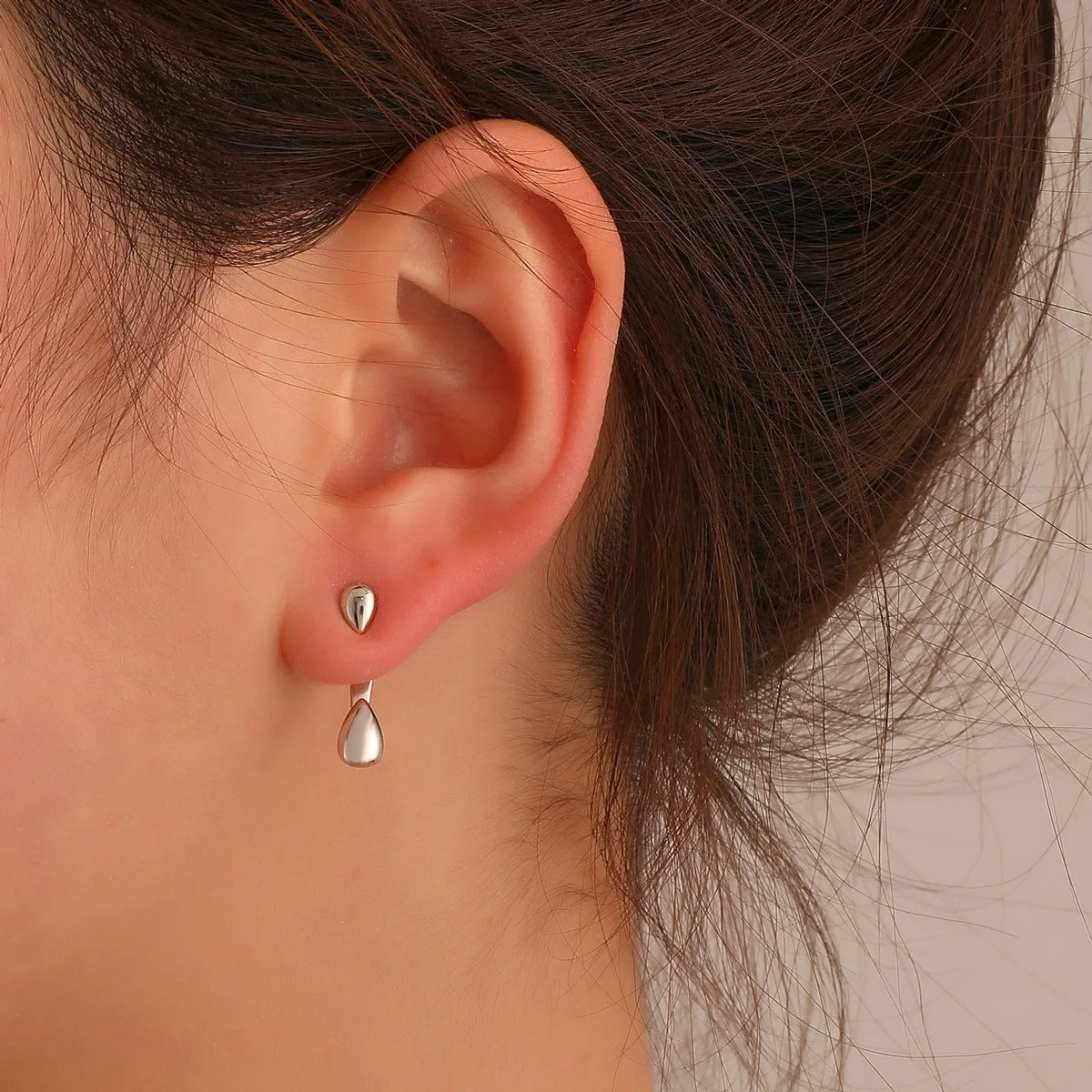 Geometric Square Detachable Triangles Stainless steel Stud Earrings for Women
