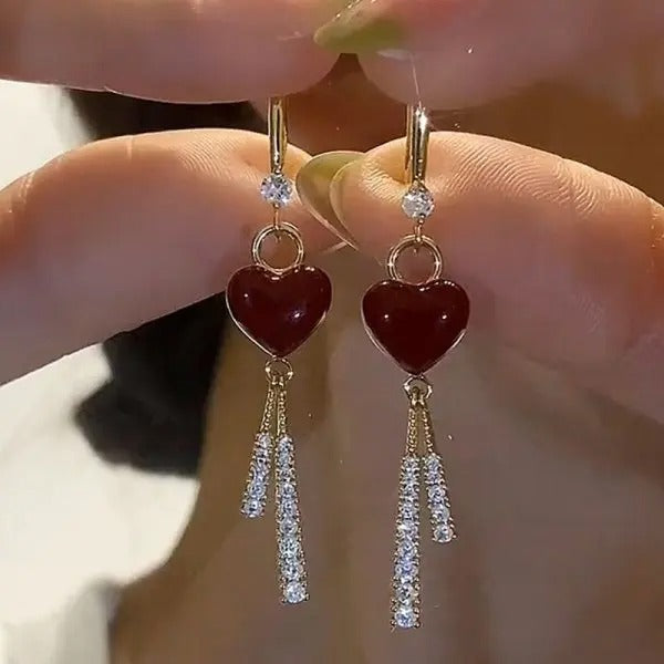 Luxury Crystal Long Flower Drop  Earrings For Women