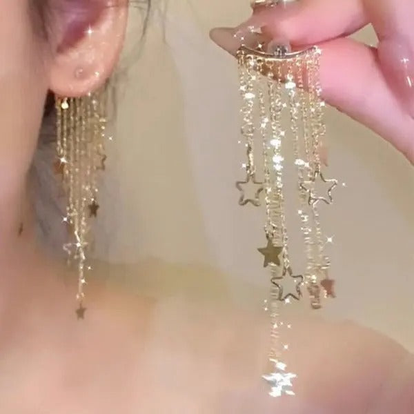 Luxury Crystal Long Flower Drop  Earrings For Women
