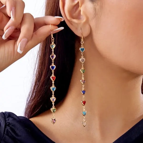 Luxury Crystal Long Flower Drop  Earrings For Women