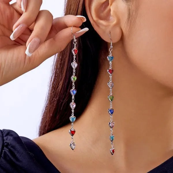 Luxury Crystal Long Flower Drop  Earrings For Women