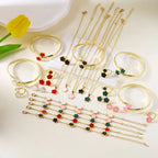 5pcs/set Colorful Enamel Plum Blossom Bracelets for Women - Revelloventures