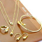 4pcs/set Light Luxury Earrings Ring Bracelet Necklace Set Vintage Personality Women - Revelloventures