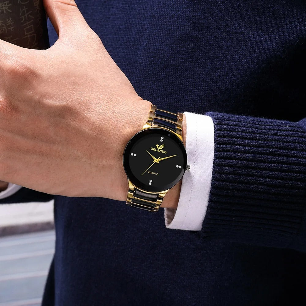 black dial steel quartz men business watch - Revelloventures