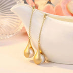 Long Dangle Imitation Pearl Drop Earrings