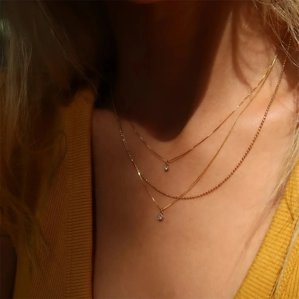 Boho Gold Color Multilevel Geometric Venice Chain Necklace For Women - Revelloventures