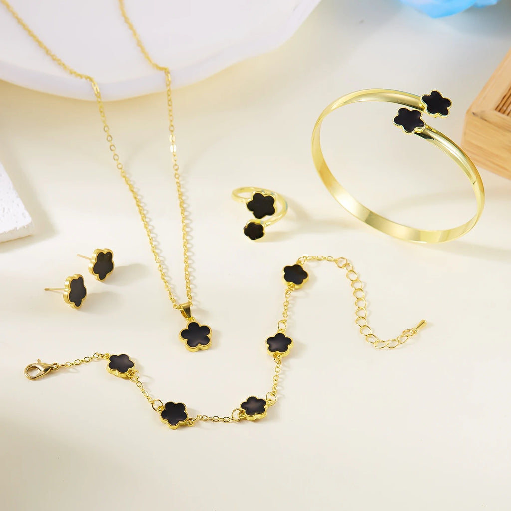 5pcs/set Colorful Enamel Plum Blossom Bracelets for Women - Revelloventures