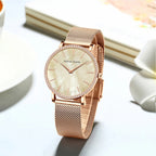 Quartz Movement Luxury Women Watch Rhinestone Stainless Steel