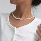 Classic Elegant White Pearl Chokers Necklace For Women and Men