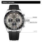 NAVIFORCE Luxury Men's Watch Waterproof Sports Quartz Clock Silicone Strap Chronograph Luminous Wristwatches - Revelloventures