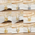 Stainless Steel Magnetic Sun Moon Couple Necklace Fashion Chain for Men and Women