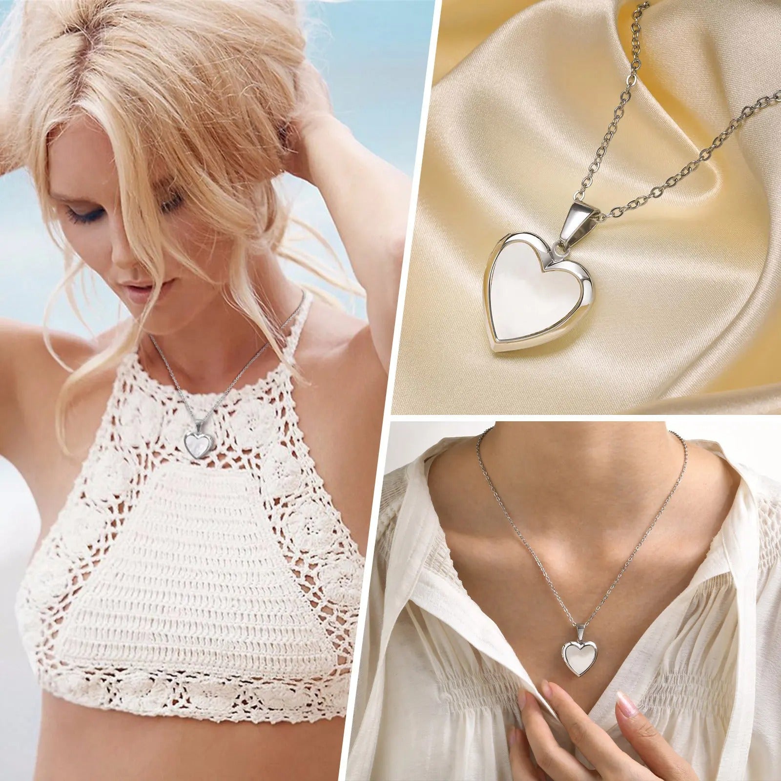 Vnox Women Locket Necklaces, Openable Heart Pendants - Revelloventures