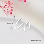 Geometric Square Detachable Triangles Stainless steel Stud Earrings for Women