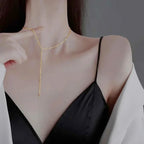 LATS Gold Color Double Layered Long Tassel Chain Necklaces for Women - Revelloventures