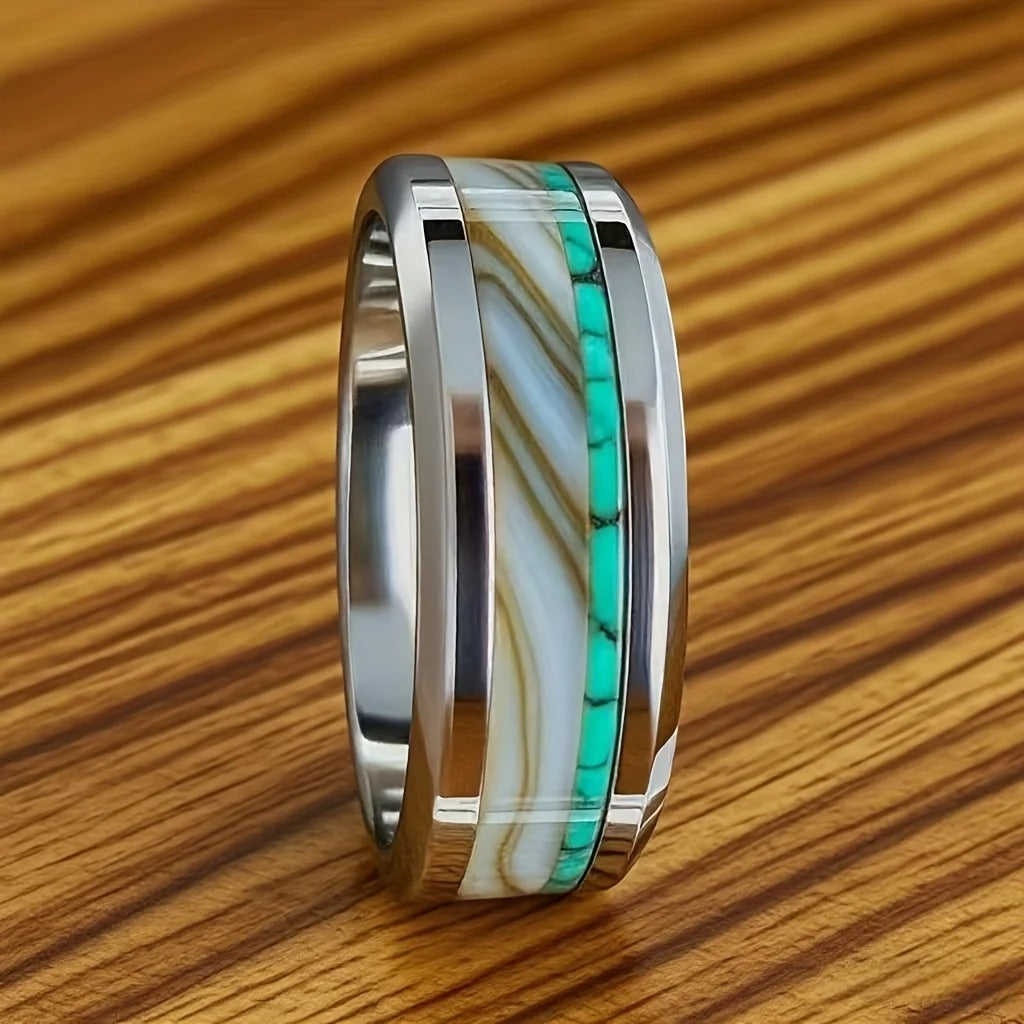 Luxury Agate Stone Inlay Polished Stainless