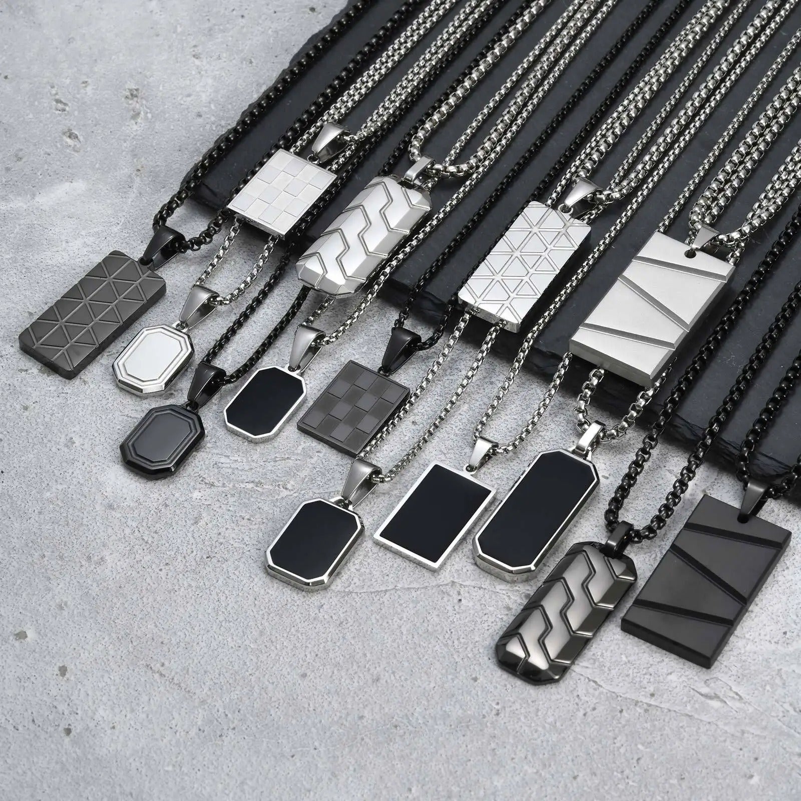 Vnox Small Dogtags Pendant Necklaces for Men - Revelloventures