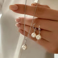 LATS 3 Pcs/Set Round Pearl Pendant Necklace For Women - Revelloventures