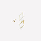 Geometric Square Detachable Triangles Stainless steel Stud Earrings for Women