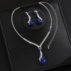 3pcs Elegant Vintage Jewelry Set for Women Sparkling Rhinestones Necklace Shiny Crystal Choker Bridal Wedding Earrings Party - Revelloventures