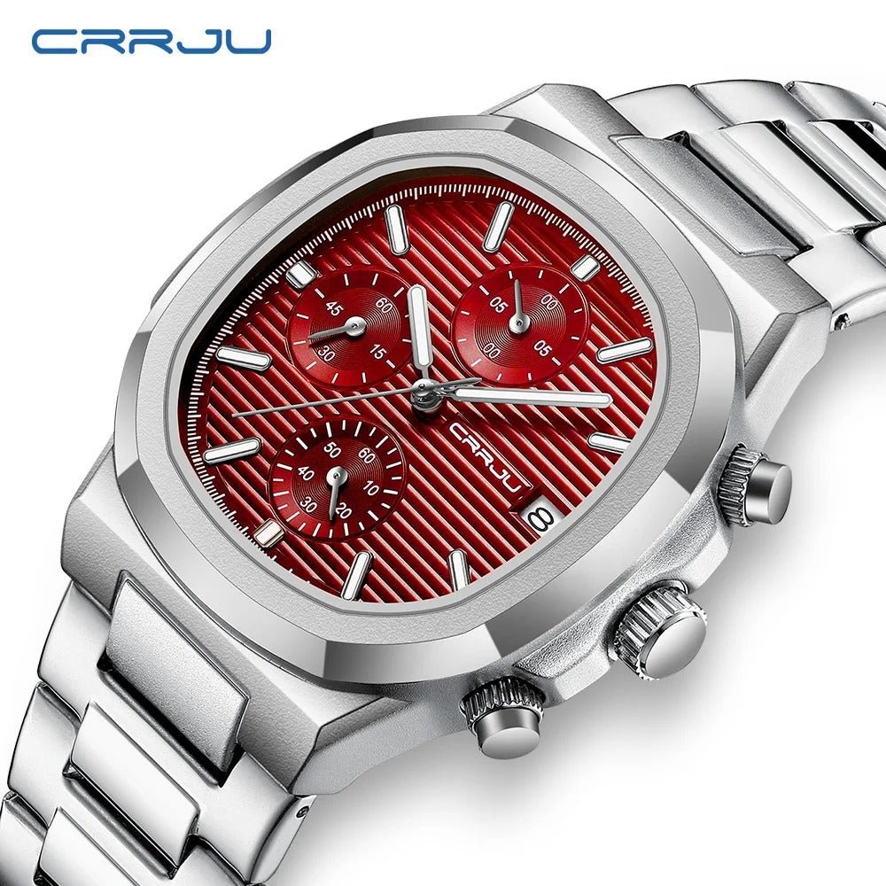 Luxury Man Watch Business Waterproof Male Clock Luminous Date Stainless Steel Square Quartz Men